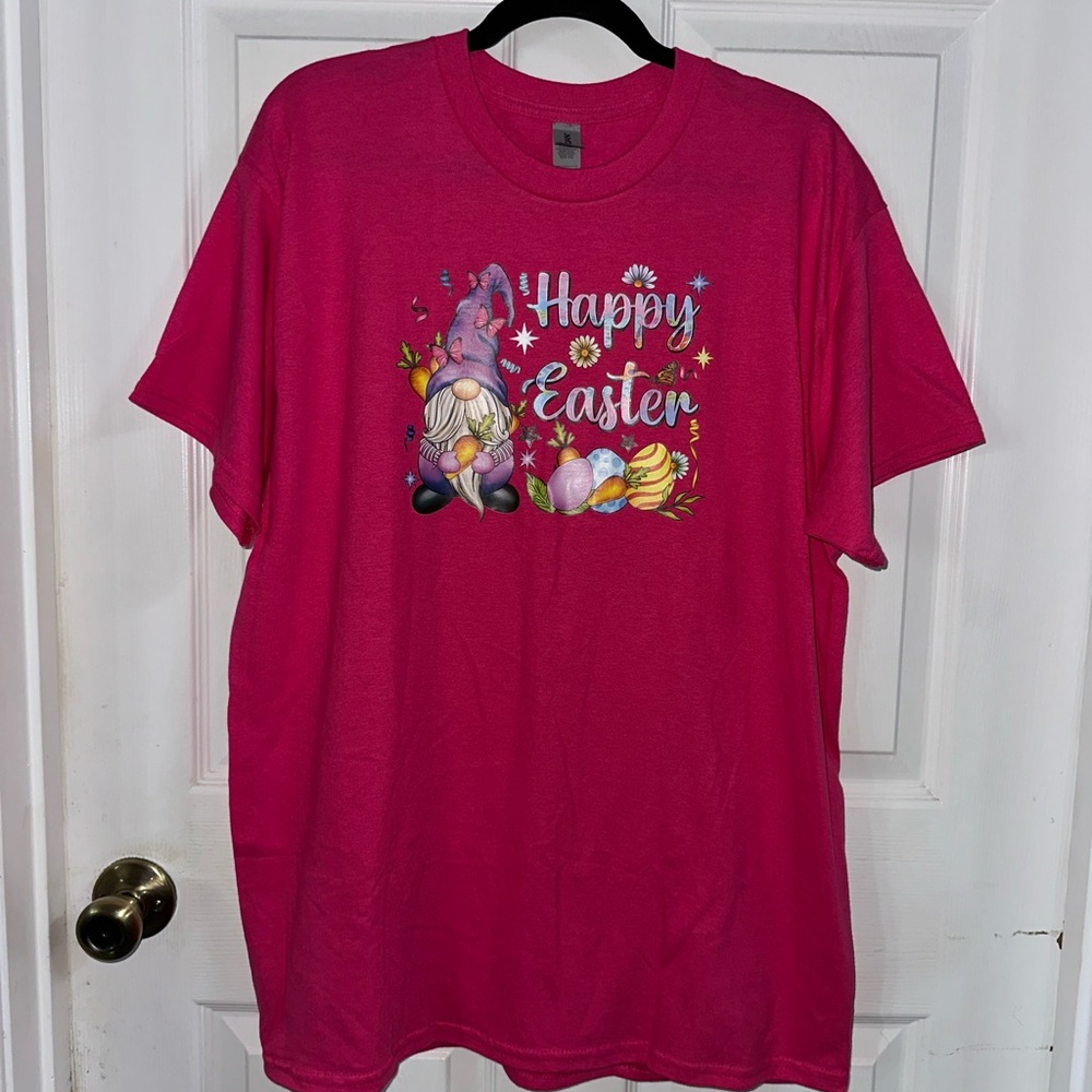 NEW Handcrafted Pink Happy Easter Shirt